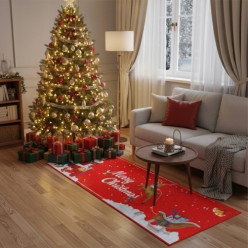 Tapis de coureur de Noël 160x50 cm de long doux antidérapant décoratif