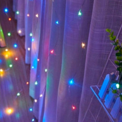 LED svetlá opona Vianočná girlanda 3x3 300 LED krytý multicolor