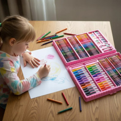 Art set 168 pcs for painting large gift pink case