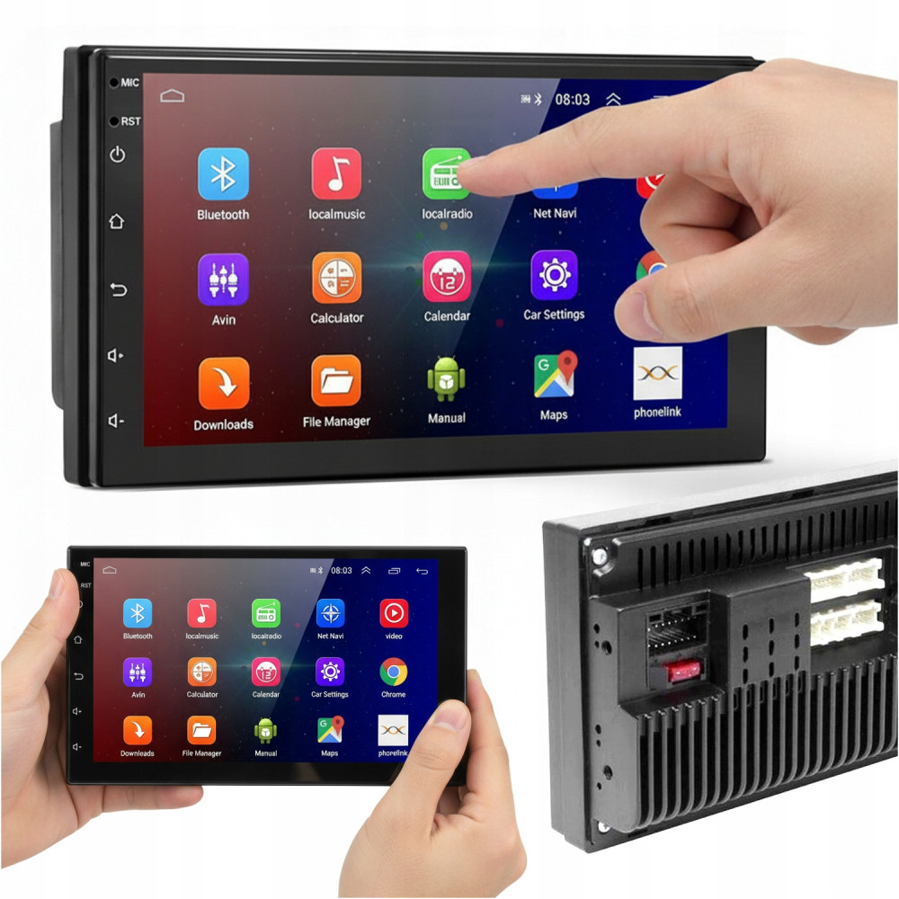 Car stereo 2DIN 7" touchscreen WiFi GPS Bluetooth