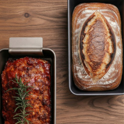 Pečenie plechovky na mäsové koláče chlieb jarný bochník cín non-stick +tray