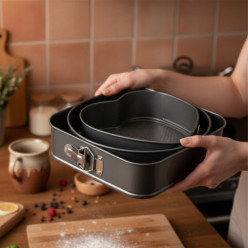 Jarná forma koláča plechová sada 3 plechoviek na pečenie pre koláče štvorcové okrúhle srdce