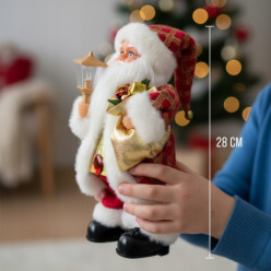 Dancing Santa with a lantern Christmas decoration with a melody