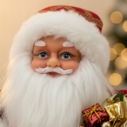 Dancing Santa with a lantern Christmas decoration with a melody