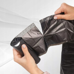 Sacs à bin 35l 100 pcs noir classique avec bande de cravate forte 10 rouleaux