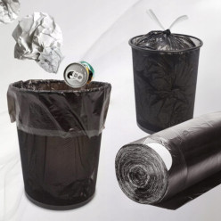 Worki na śmieci 35l 100 szt czarne klasyczne z taśmą wiązane mocne 10 rolek