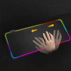 Podkładka pod myszkę klawiature gamingowa świecąca xxl czarna 80x30 led rgb