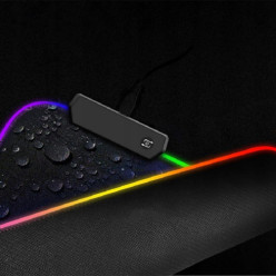 Podkładka pod myszkę klawiature gamingowa świecąca xxl czarna 80x30 led rgb