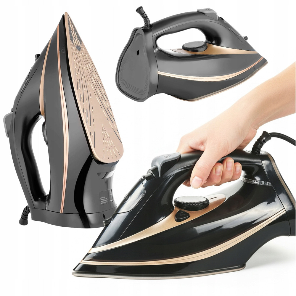 Żelazko parowe 8w1 ceramiczna powłoka duża moc 3000w anti-drip anti-calc