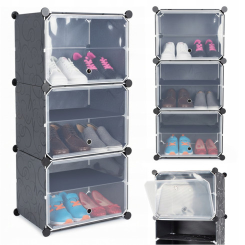 Modularer Schuhschrank Schuhe Organizer Regal Ständer Aufbewahrung 6 Ebenen