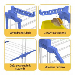 Voľne stojaci skladacie oblečenie práčovňa sušička XXL