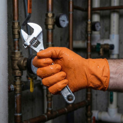 Rękawiczki nitrylowe warsztatowe mocne gogrip pomarańczowe 50 szt rozmiar S