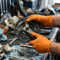 Nitrilhandschuhe Werkstatt strapazierfähig GoGrip orange 50 Stk. Größe S