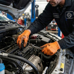 Rękawiczki nitrylowe warsztatowe mocne gogrip pomarańczowe 50 szt rozmiar L