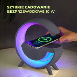 Lampka LED RGB wiele kolorów z głośnikiem i ładowarką indukcyjną