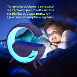 Lampka LED RGB wiele kolorów z głośnikiem i ładowarką indukcyjną