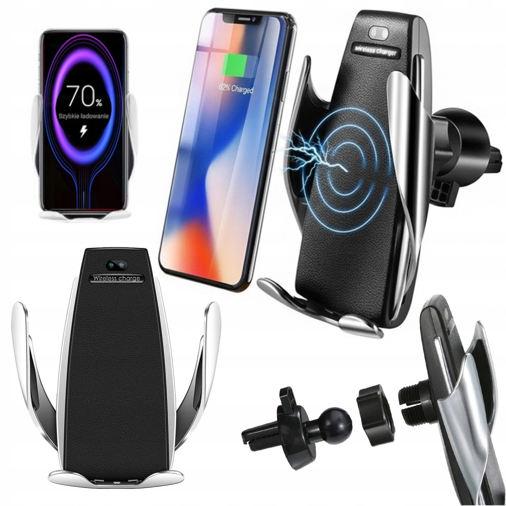 Automatyczny uchwyt samochodowy ładowarka na telefon bezprzewodową qi