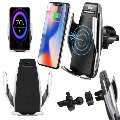 Automatyczny uchwyt samochodowy ładowarka na telefon bezprzewodową qi