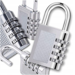 Kłódka na szyfr srebrna...