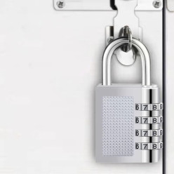 Kłódka na szyfr srebrna mała szyfrowa do walizki szafki skrytki skrzynki