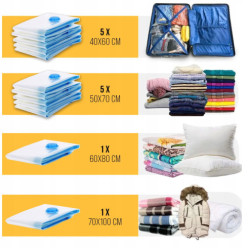 Sacs à vide pour la literie de vêtements 4 tailles ensemble de 12 pièces