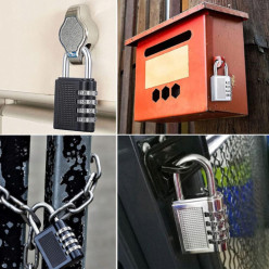 Kłódka na szyfr srebrna mała szyfrowa do walizki szafki skrytki skrzynki