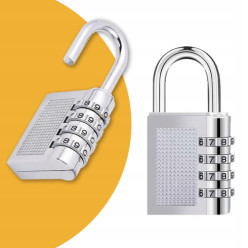Kłódka na szyfr srebrna mała szyfrowa do walizki szafki skrytki skrzynki