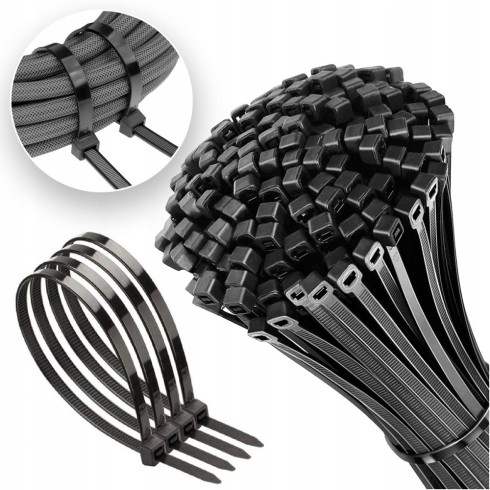 Opaski zaciskowe 3,6×100mm 100 szt kablowe czarne trytytki bardzo mocne