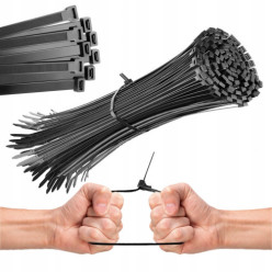 Opaski zaciskowe 3,6×100mm 100 szt kablowe czarne trytytki bardzo mocne