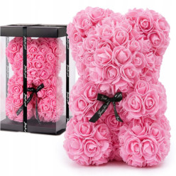 Miś z róż 25cm 600 różowych...