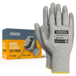 Rękawice robocze antyprzecięciowe poliuretan zestaw 12 par rozmiar 7/S