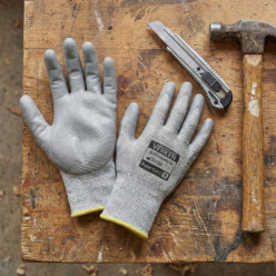 Work gloves cut-resistant polyurethane set of 12 pairs size 7/S