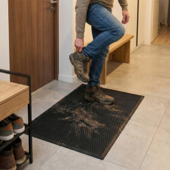 Wycieraczka pod drzwi zewnętrzna gumowa mata wejściowa z siatką 60x90 cm
