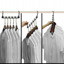 Organizer do szafy organizer na wieszaki ubrania wieszak mocny czarny 8 szt