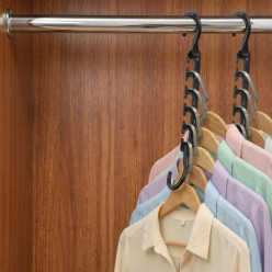 Organizer do szafy organizer na wieszaki ubrania wieszak mocny czarny 8 szt