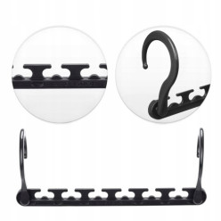 Organizer do szafy organizer na wieszaki ubrania wieszak mocny czarny 8 szt