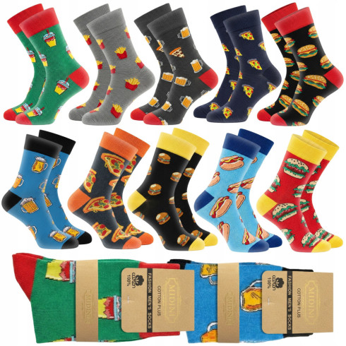 10 par skarpety męskie kolorowe skarpetki bawełniane długie śmieszne 44-46
