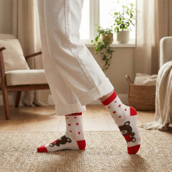 15 par skarpety damskie z sercami skarpetki kolorowe długie bawełna 38-42