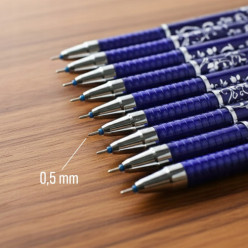 Długopis ścieralny zmazywalny z gumką magiczny 12szt + 20 wkładów + 2 gumki