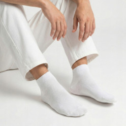 10 pairs trainer socks men’s white short bamboo size 43-46