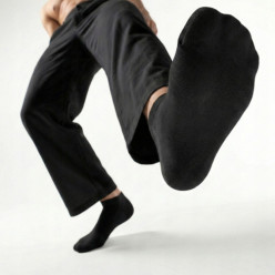 10 pairs trainer socks men’s black short bamboo size 40-43