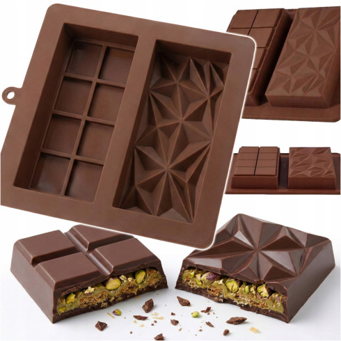 Forma do czekolady dubajskiej pralin silikonowa podwójna 19 x 22,5 cm