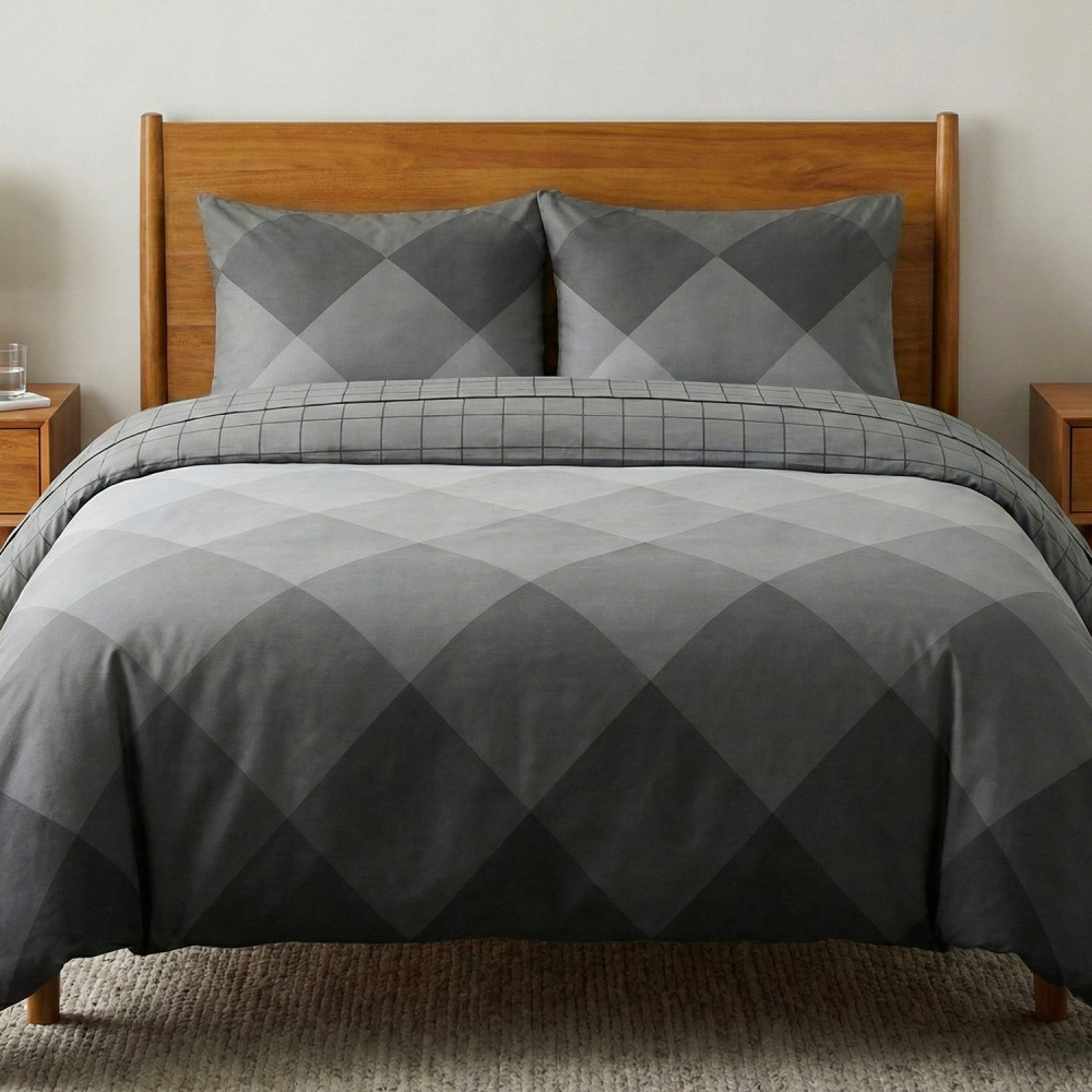 Komplet pościeli 3-częściowy 3d bawełna satynowa 100% 160x200 cm romby