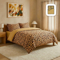 4-díl 3d lůžkový set saténová bavlna 100% 200x220 cm leopard