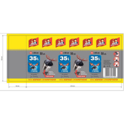 Worki na śmieci uniwersalne z taśmą 35l jan niezbędny classic mocne 50szt