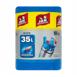 Müllbeutel Easy Pack 35l mit Wellenrand Jan Niezbędny blau 100 Stk.