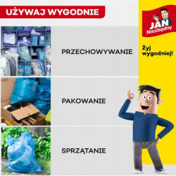 Worki na śmieci easy pack 60l zawiązywane jan niezbędny niebieskie 70szt