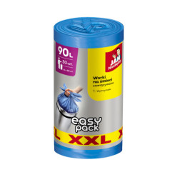 Worki na śmieci easy pack 90l zawiązywane Jan niezbędny niebieskie 50szt