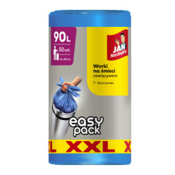 Worki na śmieci easy pack 90l zawiązywane Jan niezbędny niebieskie 50szt