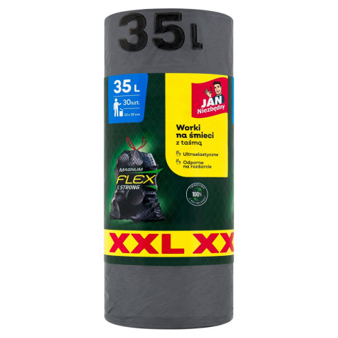 Worki na śmieci 35l z taśmą Mangum flex & strong Jan niezbędny mocne 30szt